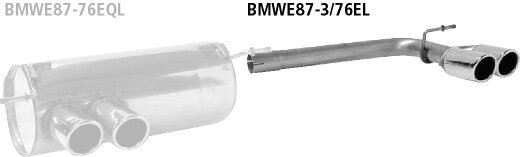 Doppel-Endrohr 2x Ø 76 mm LH+RH 20° schräg geschnitten mit Lippe - Modelle mit M-Heckschürze