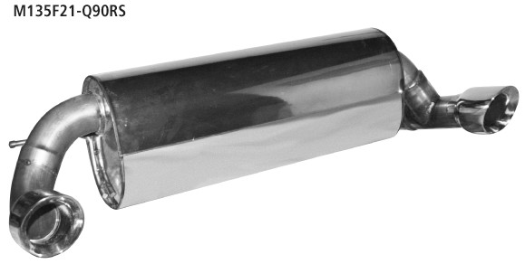 Single Tailpipe LH+RH 1x Ø 90 mm 30° angled cut