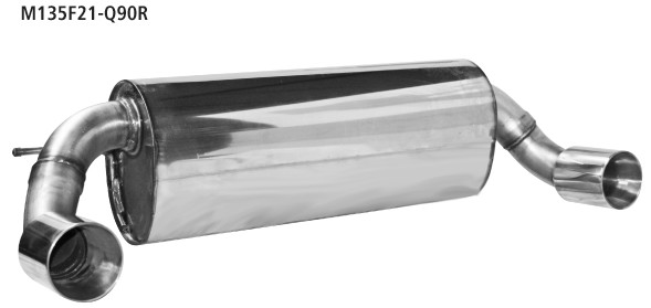 Einfach-Endrohr LH+RH 1x Ø 90 mm