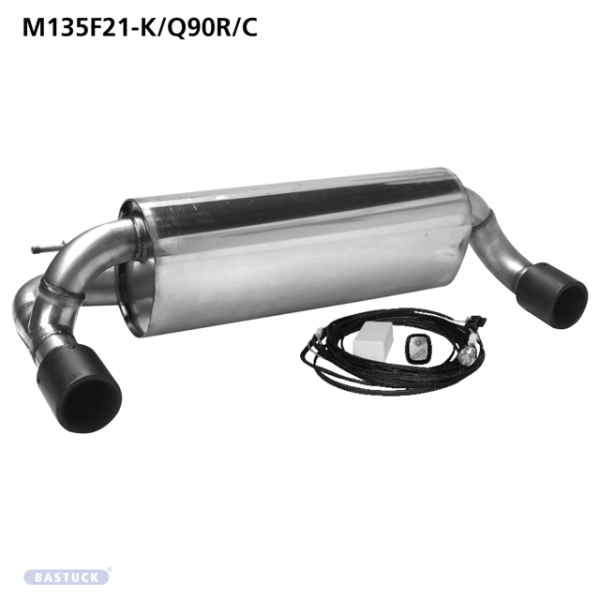 Single Tailpipe LH+RH 1x Ø 90 mm Carbon with exhaust flap