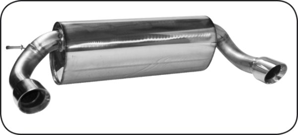 Einfach-Endrohr LH+RH 1x Ø 90 mm 30° schräg geschnitten