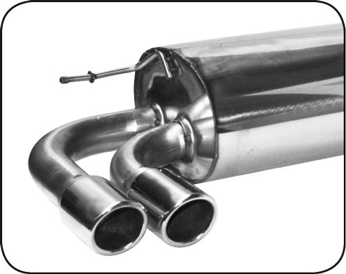 Doppel-Endrohr 2x Ø 76 mm 20° schräg geschnitten mit Lippe