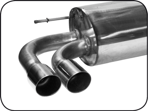 Doppel-Endrohr 2x Ø 76 mm 20° schräg geschnitten