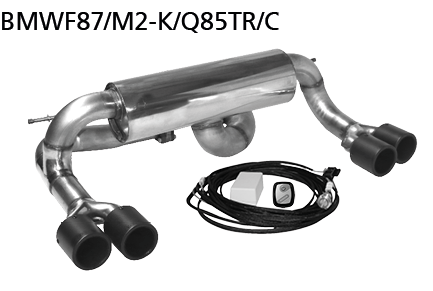 Double Tailpipe LH+RH 2x Ø 85 mm Carbon with exhaust flap