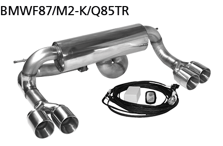 Double Tailpipe LH+RH 2x Ø 85 mm with exhaust flap