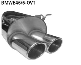 Double Tailpipe oval 2x 89 x 77 mm