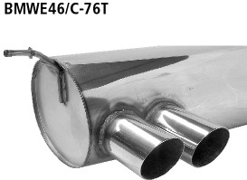 Double Tailpipe LH 2x Ø 76 mm 20° angled cut