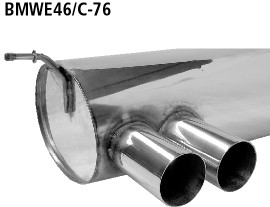 Doppel-Endrohr LH 2x Ø 76 mm