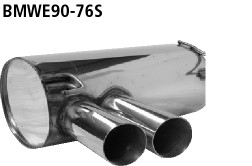 Doppel-Endrohr SLASH 2x Ø 76 mm 20° schräg geschnitten