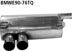 Double Tailpipe LH+RH 2x Ø 76 mm 20° angled cut - Models w/o M-Bumper only