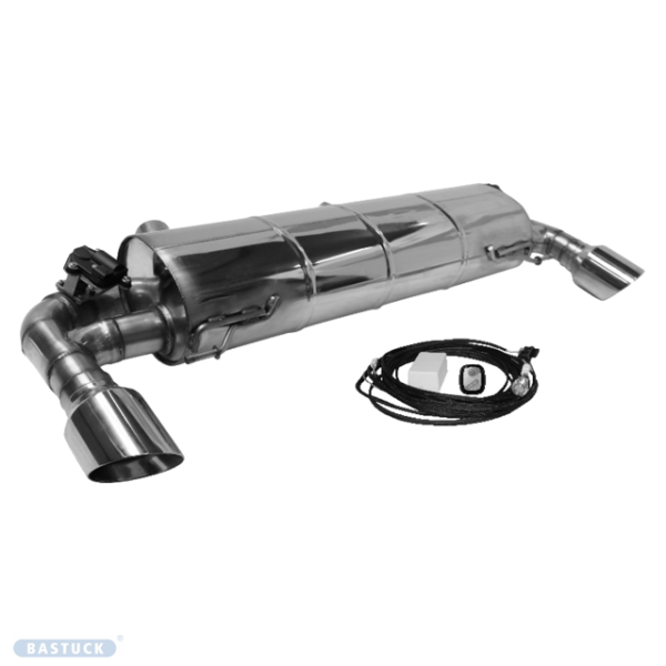 Doppel-Endrohr LH+RH 1x Ø 100 mm 30° schräg geschnitten - mit Klappensteuerung