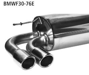 Double Tailpipe 2x Ø 76 mm 20° angled cut with inward curl