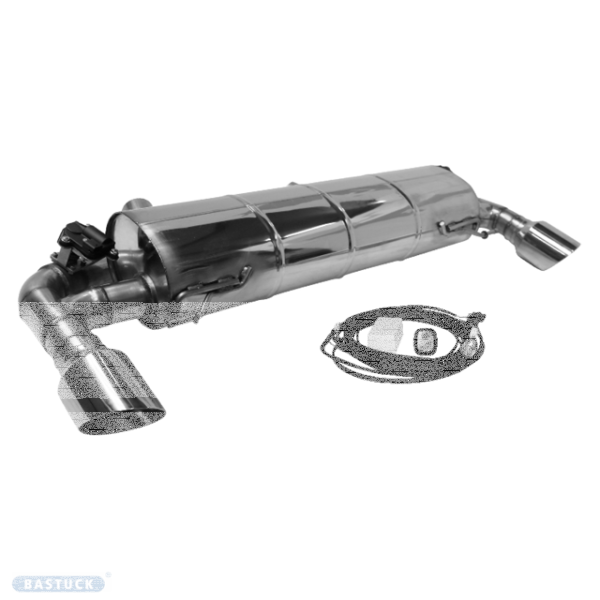 Doppel-Endrohr LH+RH 1x Ø 100 mm 30° schräg geschnitten - mit Klappensteuerung