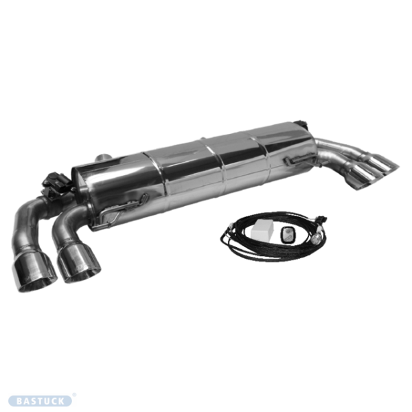 Doppel-Endrohr LH+RH 2x Ø 90 mm 30° schräg geschnitten - mit Klappensteuerung