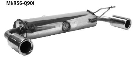 Einfach-Endrohr LH+RH 1x Ø 90 mm