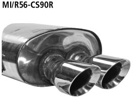 Double Tailpipe central 2x Ø 90 mm 30° angled cut