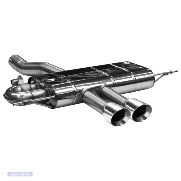 Doppel-Endrohr mittig 2x Ø 100 mm 30° schräg geschnitten