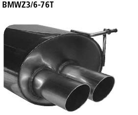 Doppel-Endrohr 2x Ø 76 mm