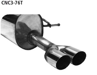 Double Tailpipe 2x Ø 76 mm 20° angled cut