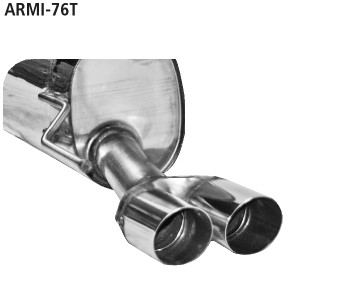 Double Tailpipe 2x Ø 76 mm 20° angled cut - Evo