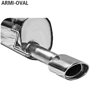 Single Tailpipe oval 120 x 80 mm