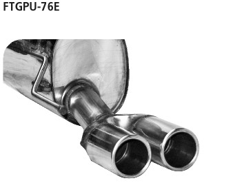 Double Tailpipe 2x Ø 76 mm with inward curl - w/o Evo