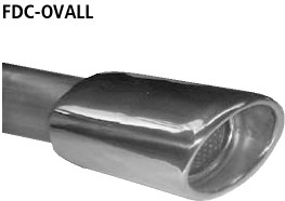 Einfach-Endrohr oval 120 x 80 mm