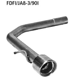 Einfach-Endrohr LH+RH 1x Ø 90 mm 20° schräg geschnitten