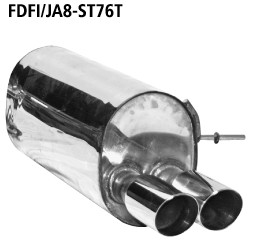 Doppel-Endrohr 2x Ø 76 mm 20° schräg geschnitten