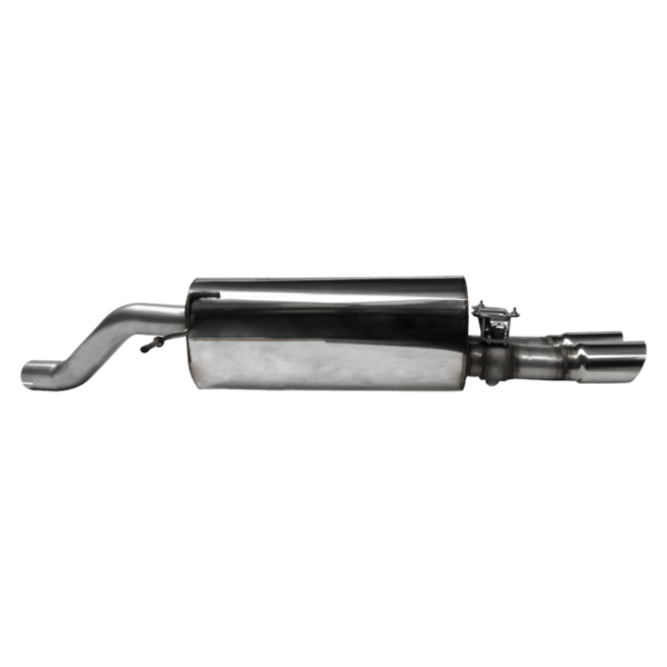 Double Tailpipe 2x Ø 76 mm 20° angled cut with exhaust flap