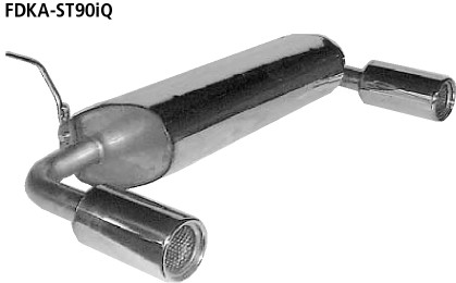 Einfach-Endrohr LH+RH 2x Ø 90 mm