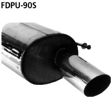 Einfach-Endrohr 1x Ø 90 mm