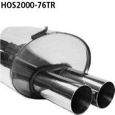 Double Tailpipe 2x Ø 76 mm 20° angled cut