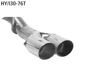 Doppel-Endrohr 2x Ø 76 mm RH 20° schräg geschnitten