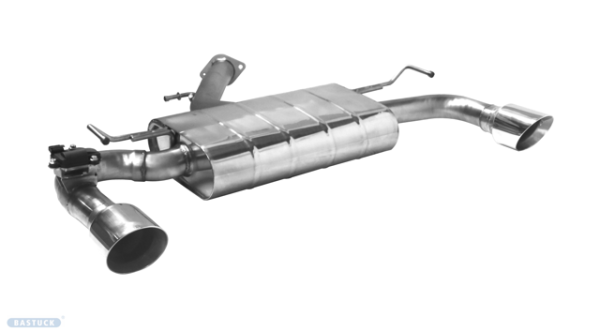 Single Tailpipe LH+RH 1x Ø 100 mm 30° angled cut with exhaust flap