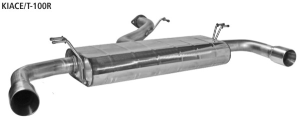 Einfach-Endrohr LH+RH 1x Ø 100 mm