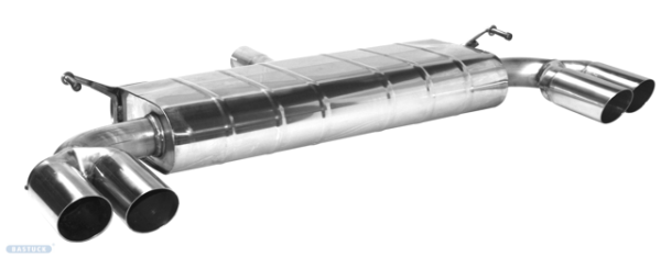 Doppel-Endrohr LH+RH 2x Ø 76 mm 20° schräg geschnitten