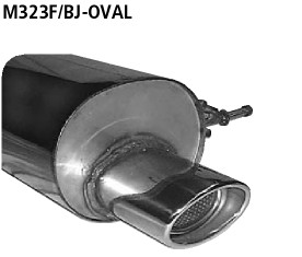 Single Tailpipe oval 120 x 80 mm