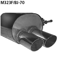 Single Tailpipe 2x Ø 70 mm