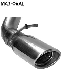 Einfach-Endrohr LH oval 1x 110 x 70  mm