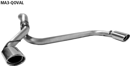 Einfach-Endrohr LH+RH oval 1x 110 x 70  mm