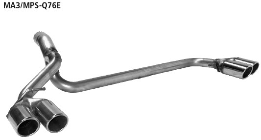 Doppel-Endrohr LH+RH 2x Ø 76 mm 20° schräg geschnitten mit Lippe