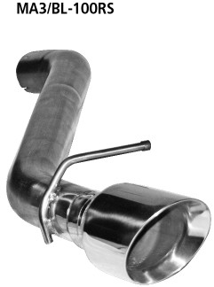 Einfach-Endrohr 1x Ø 100 mm 30° schräg geschnitten