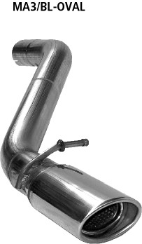 Einfach-Endrohr oval 120 x 80 mm 20° schräg geschnitten