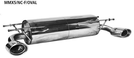 Einzel-Endrohr LH+RH oval 120 x 80 mm - Facelift