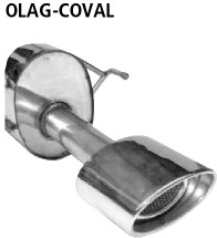 Single Tailpipe oval 153 x 95 mm