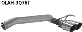 Double Tailpipe LH+RH 2x Ø 76 mm