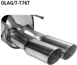 Doppel-Endrohr 2x Ø 76 mm - ohne OPC