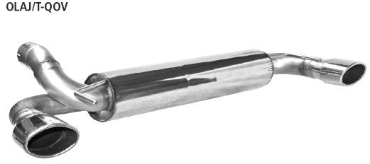 Einfach-Endrohr oval LH+RH 120 x 80 mm