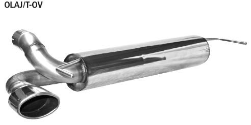 Single Tailpipe oval LH 120 x 80 mm